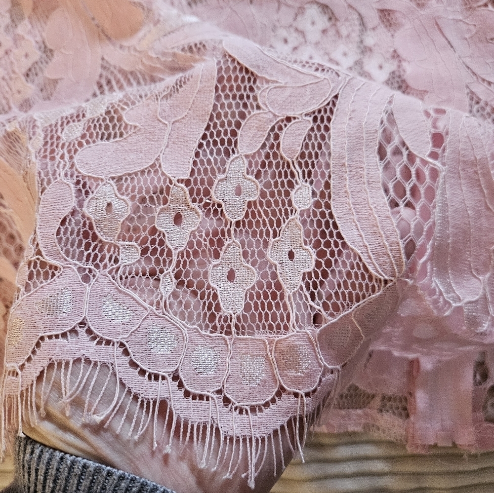 Peach Womens Pink Lace Top Size 3X - Picture 4 of 8